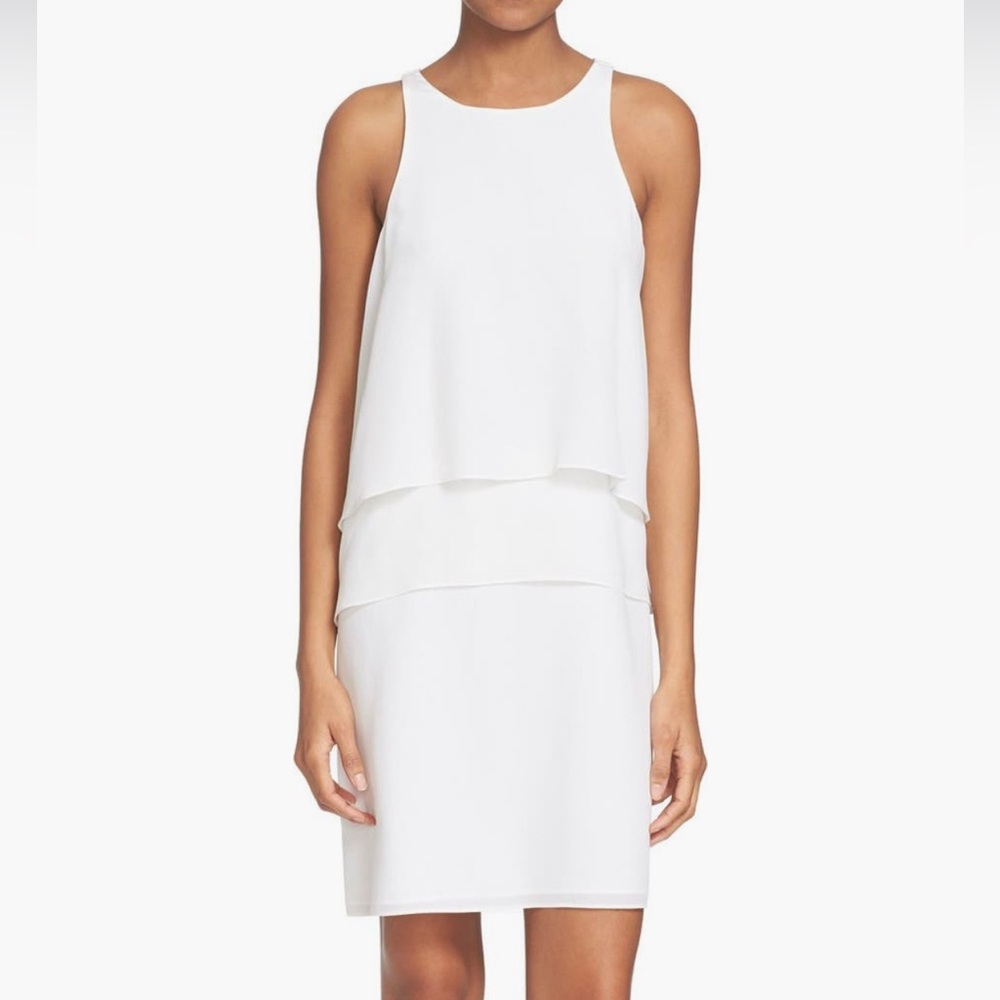 Tibi Ivory Layered Silk Dress